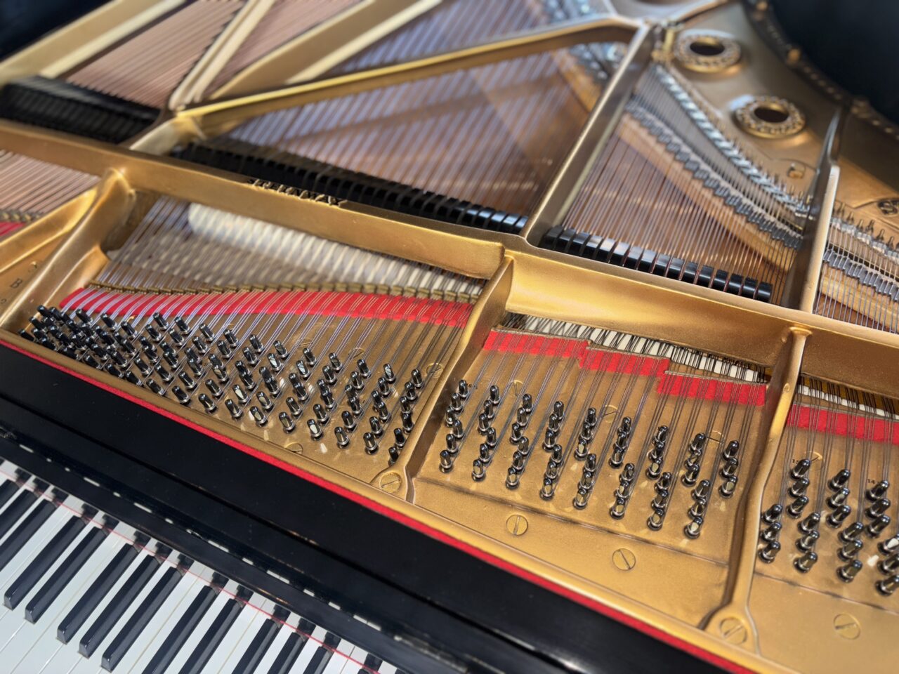 steinway b #336345 interior pins and plate front