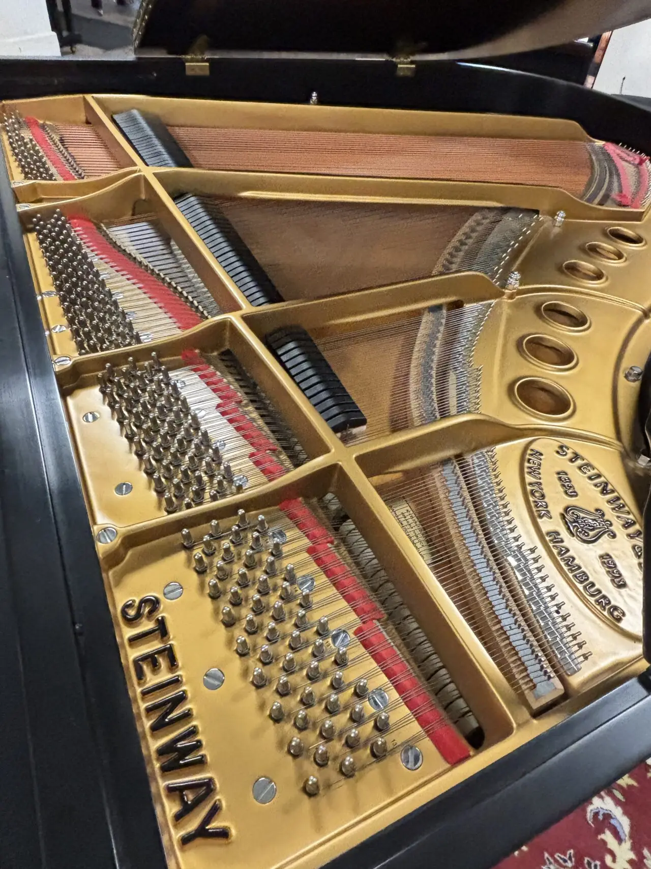 steinway m # 526240 inside corner plate